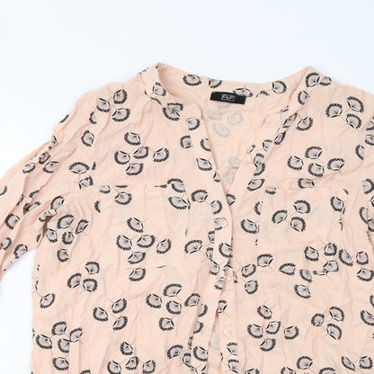 F&F Womens Pink Floral  Basic Button-Up Size 8