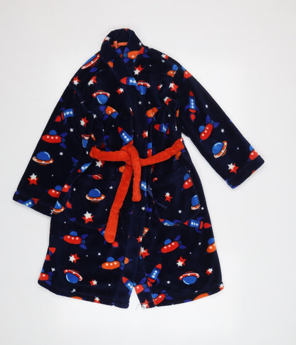 M&S Girls Blue Geometric  Kimono Pyjama Top Size 7-8 Years  - Space