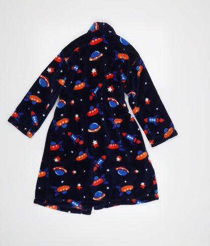 M&S Girls Blue Geometric  Kimono Pyjama Top Size 7-8 Years  - Space