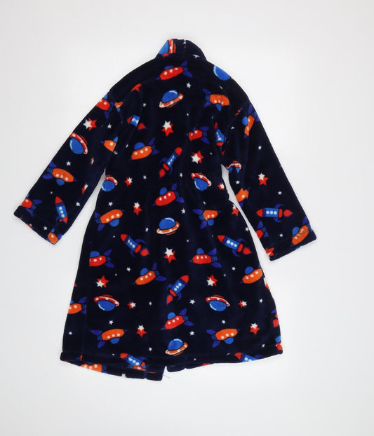 M&S Girls Blue Geometric  Kimono Pyjama Top Size 7-8 Years  - Space