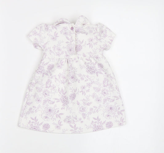 TU Baby White Floral  A-Line  Size 3-6 Months