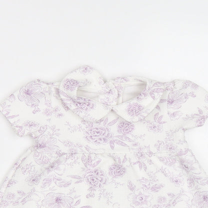 TU Baby White Floral  A-Line  Size 3-6 Months