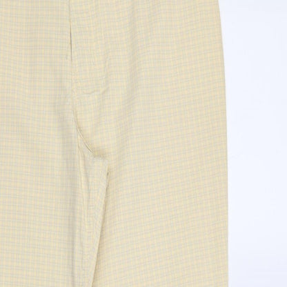 Classic Label Womens Yellow Check Denim Trousers  Size 12 L28 in