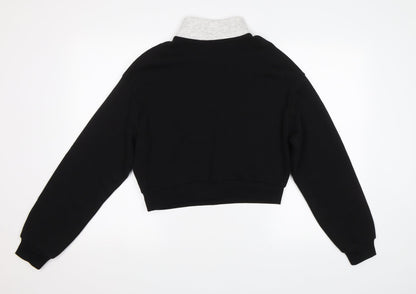 H&M Womens Black Striped  Pullover Sweatshirt Size S