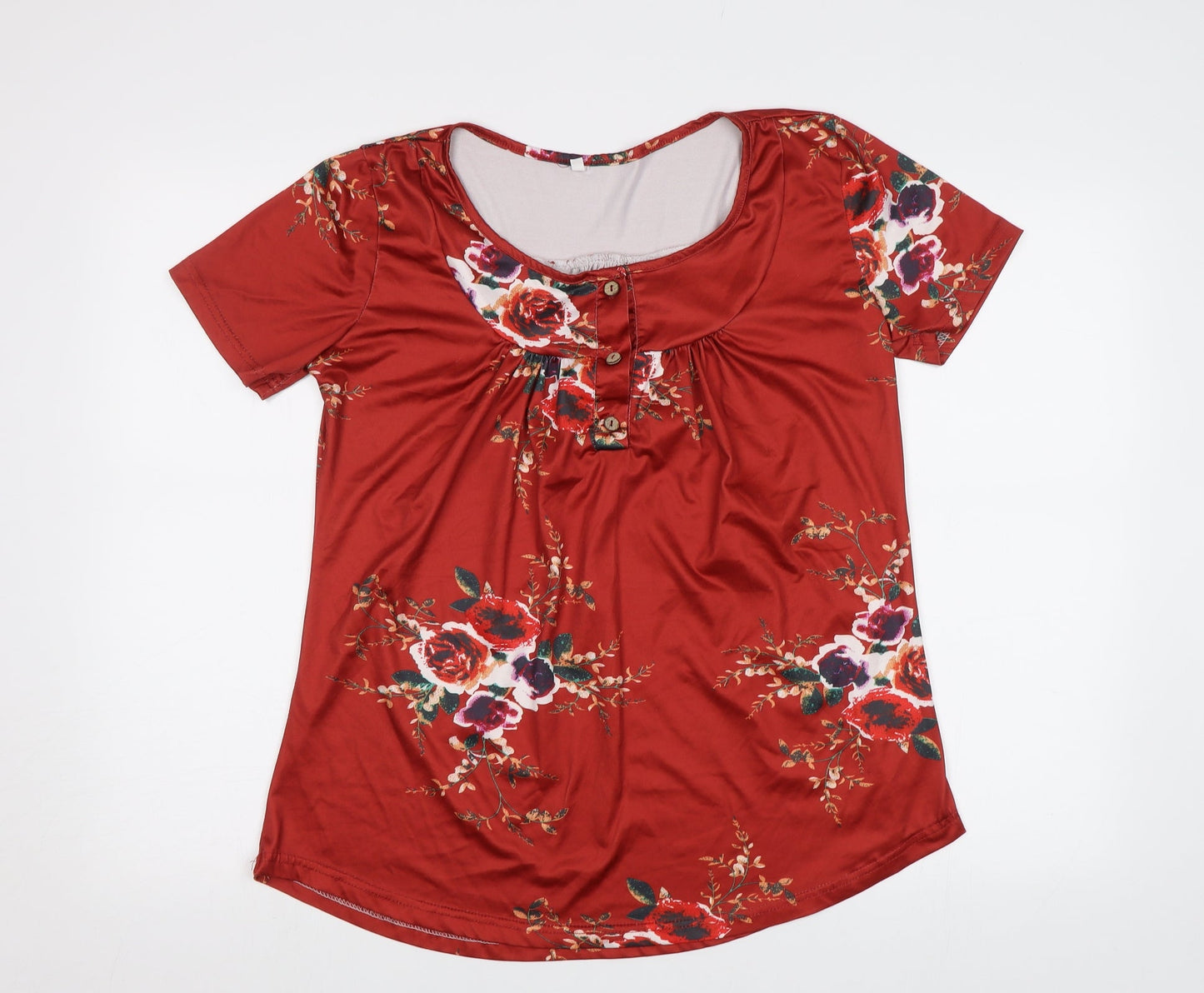 Womens UK Size L Preworn Brown Basic Blouse