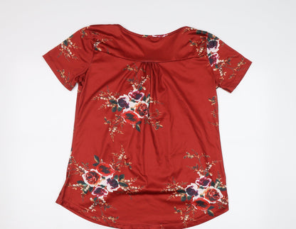 Womens UK Size L Preworn Brown Basic Blouse