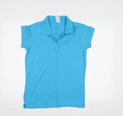 Womens UK Size XL JHK Blue Basic Polo