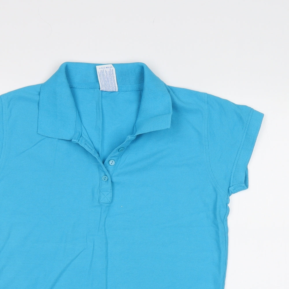 Womens UK Size XL JHK Blue Basic Polo