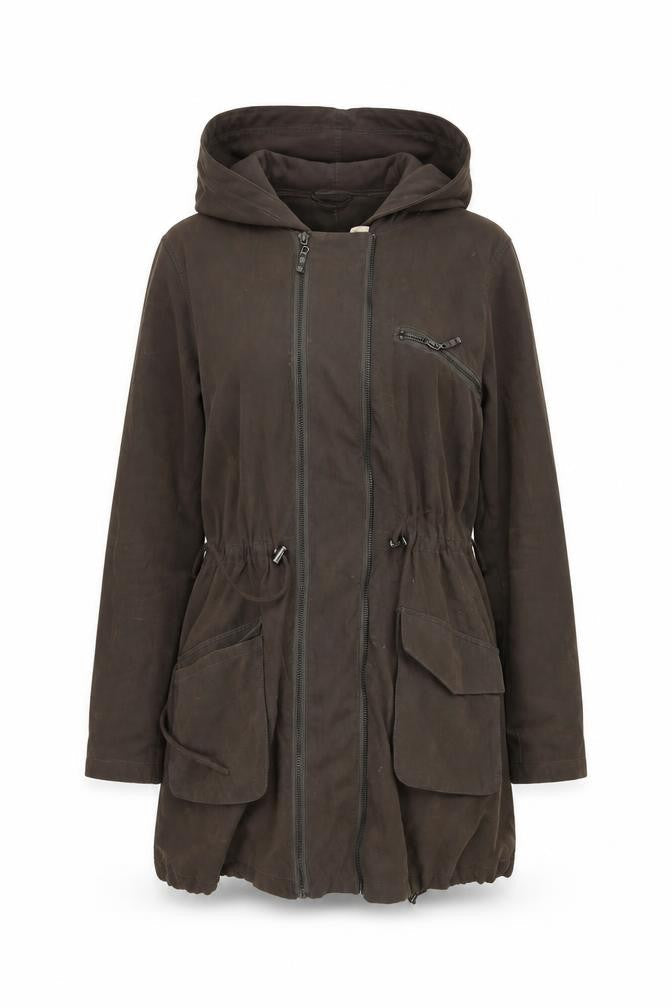 Linea Womens Brown   Overcoat Coat Size 10