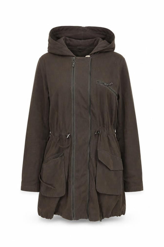 Linea Womens Brown   Overcoat Coat Size 10