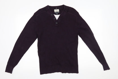 George Mens Purple   Henley Jumper Size S