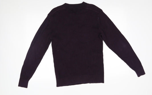 George Mens Purple   Henley Jumper Size S
