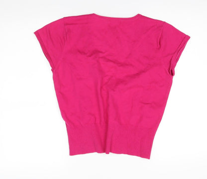 M&Oo Womens Pink   Cardigan Jumper Size M