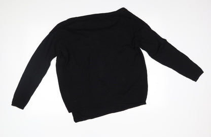 Avenue Womens Black   Wrap Jumper Size L