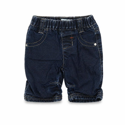 Front view of Mama's & Papa's Baby Blue Jogger Jeans, size 0-3, Months
