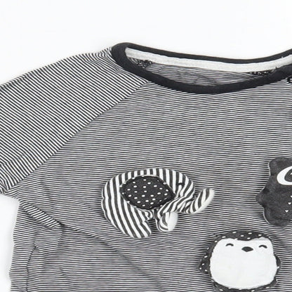 George Baby Grey Striped   Pyjama Top Size 18-24 Months