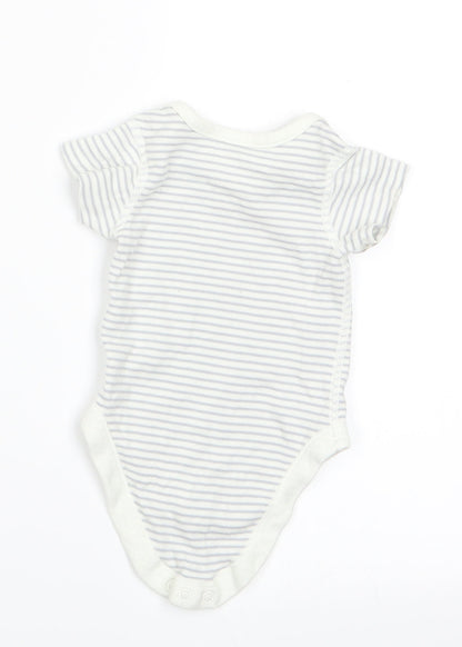 Marks and Spencer Boys Grey Striped  Romper One-Piece Size 0-3 Months