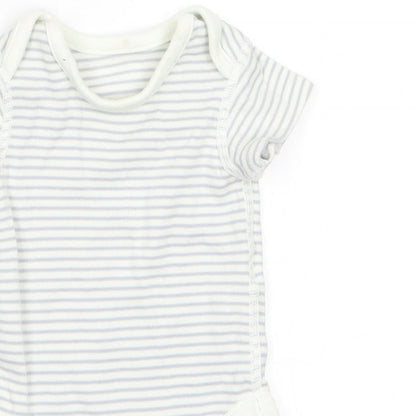Marks and Spencer Boys Grey Striped  Romper One-Piece Size 0-3 Months