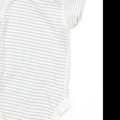 Marks and Spencer Boys Grey Striped  Romper One-Piece Size 0-3 Months