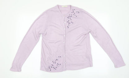 Womens UK Size 12 Marks and Spencer Purple Cardigan Jumper