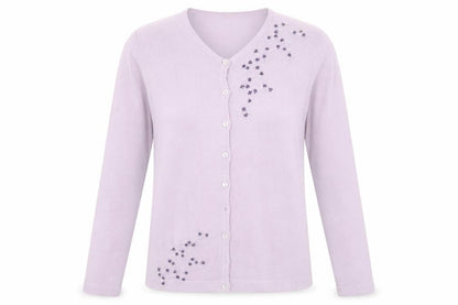 Marks & Spencer Womens Purple Floral  Cardigan Jumper Size 12