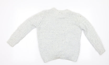 Womens UK Size M Papaya Silver Cardigan Jumper