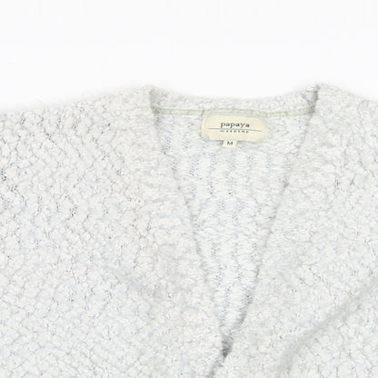 Womens UK Size M Papaya Silver Cardigan Jumper