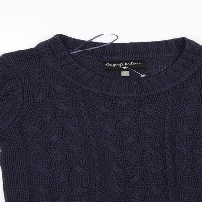 Originals Knitwear Womens Blue   Pullover Jumper Size S  - Cable knit