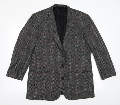 Nino Cerruti Mens Black Herringbone  Jacket Blazer