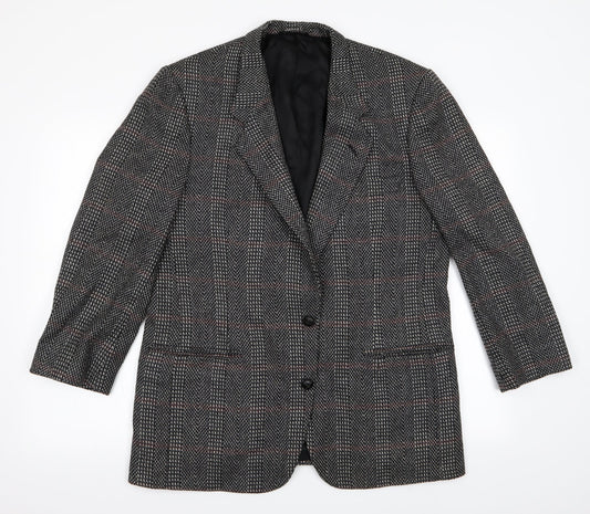 Nino Cerruti Mens Black Herringbone  Jacket Blazer