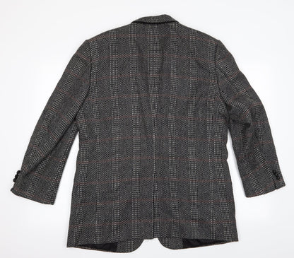 Nino Cerruti Mens Black Herringbone  Jacket Blazer