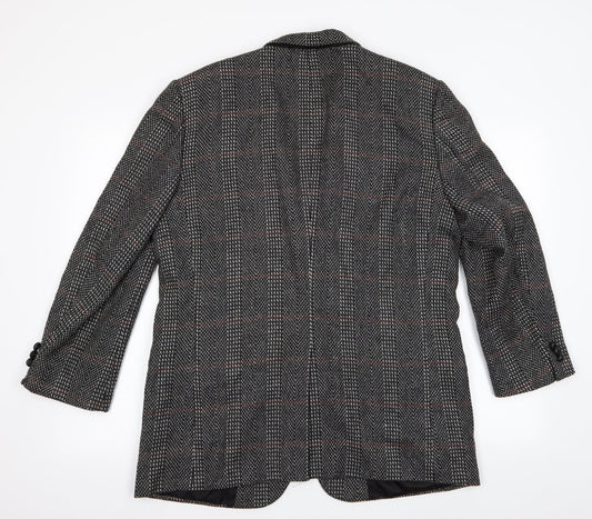 Nino Cerruti Mens Black Herringbone  Jacket Blazer