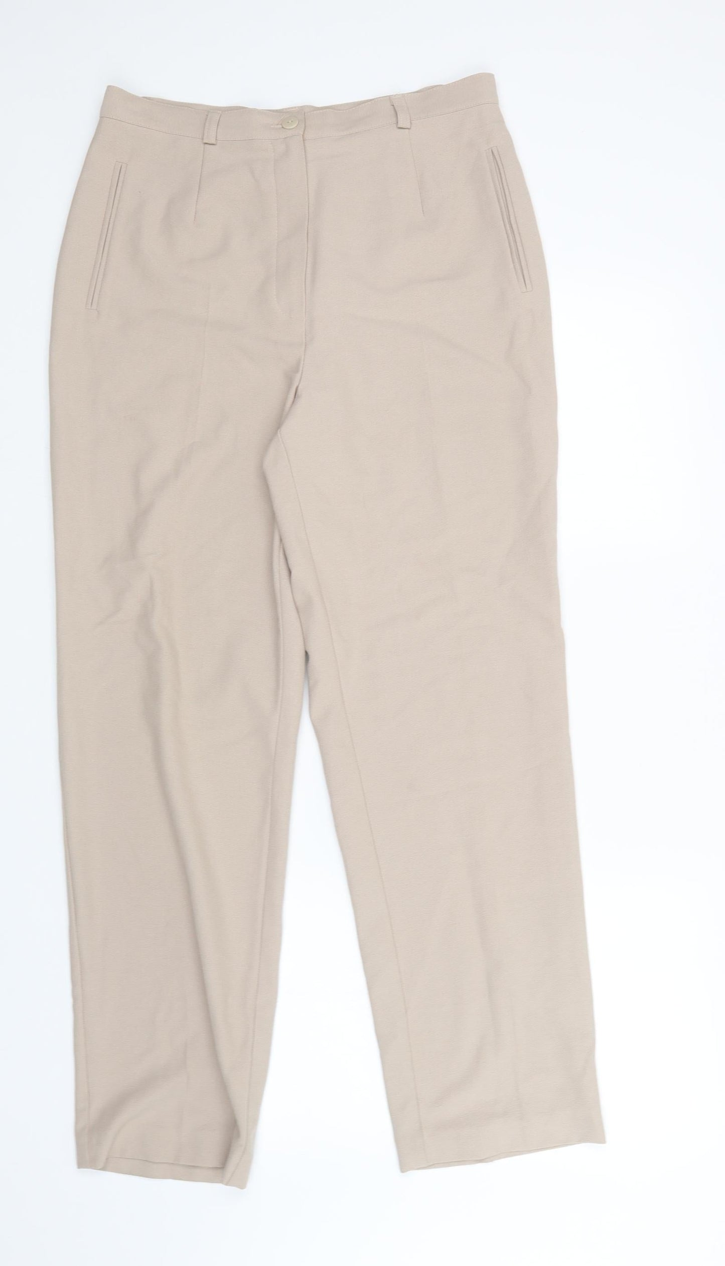 Womens UK Size 32 in Essentials Regular Fit  Beige Trousers