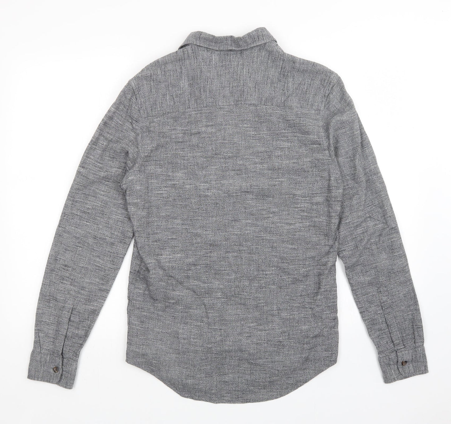 Mens UK Size XS Topman Grey  Button-Up Long Sleeve Casual Shirt