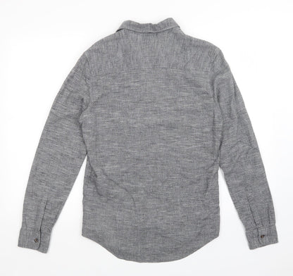 Mens UK Size XS Topman Grey  Button-Up Long Sleeve Casual Shirt