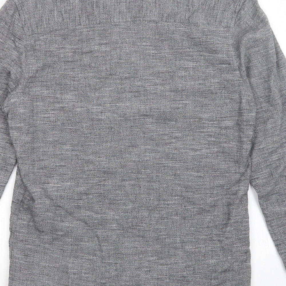 Mens UK Size XS Topman Grey  Button-Up Long Sleeve Casual Shirt
