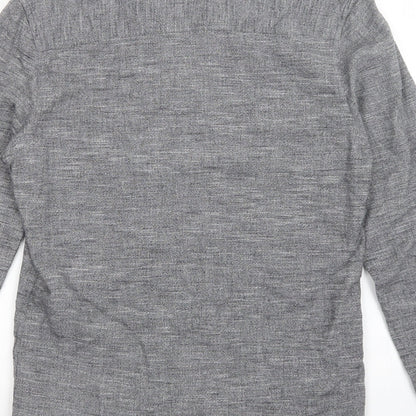 Mens UK Size XS Topman Grey  Button-Up Long Sleeve Casual Shirt