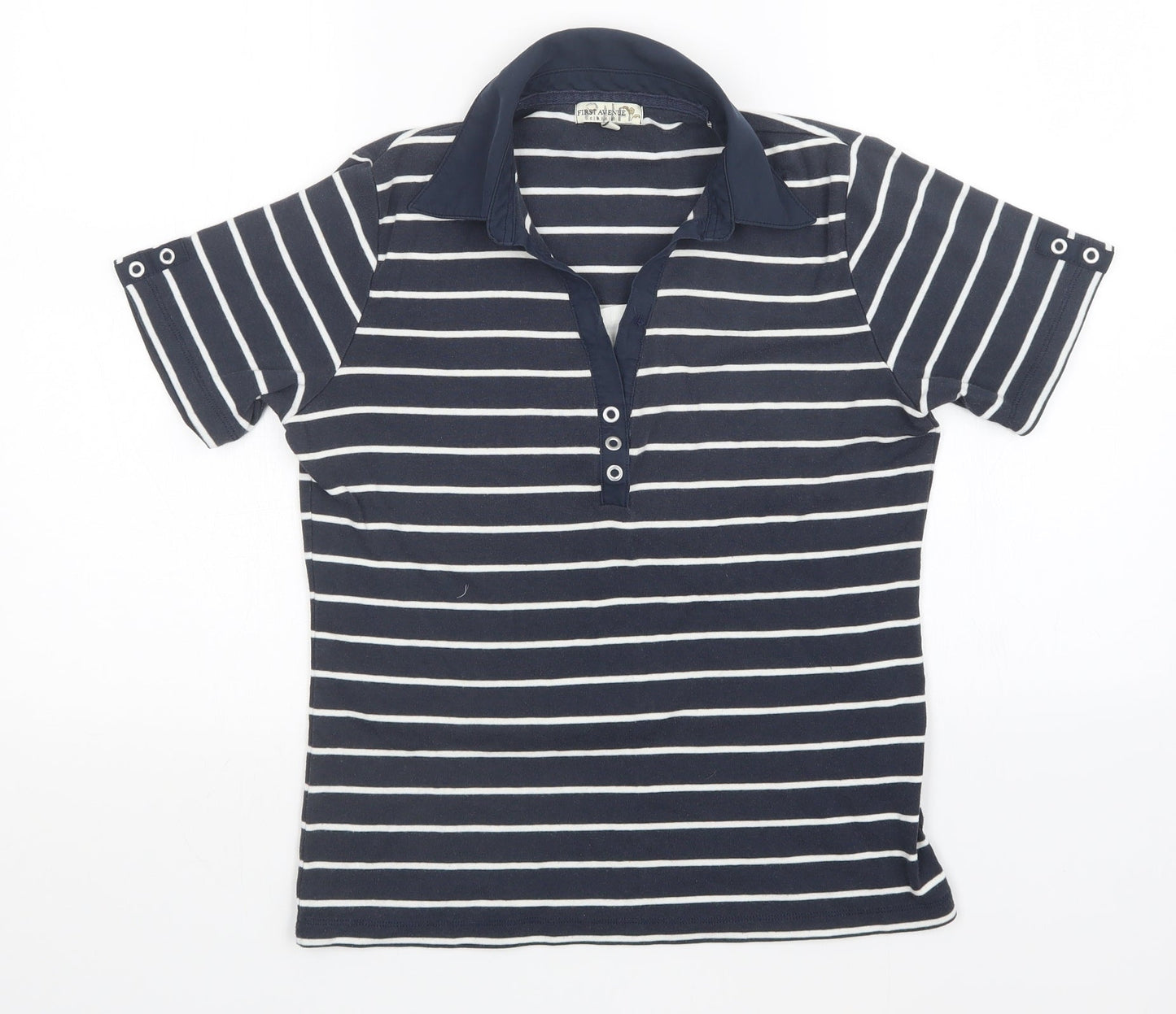 Womens UK Size M First avenue Blue Basic Polo