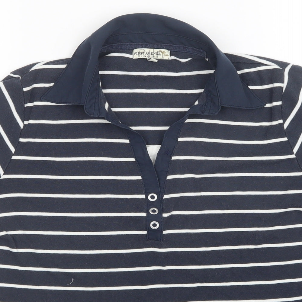 Womens UK Size M First avenue Blue Basic Polo