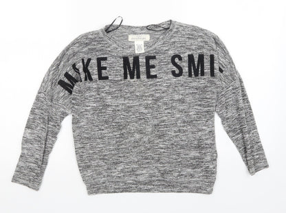 H&M Girls Grey   Pullover Jumper Size 8-9 Years
