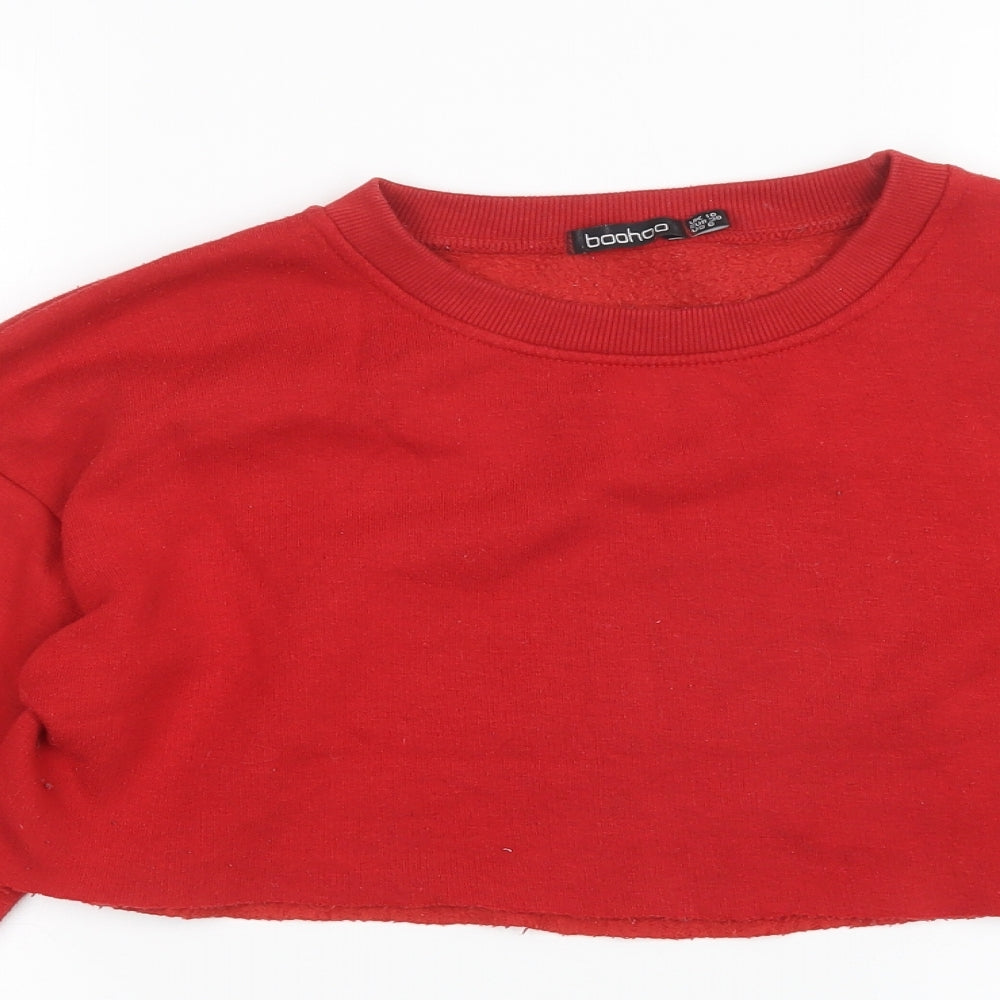 Boohoo Womens Red   Pullover Jumper Size 10