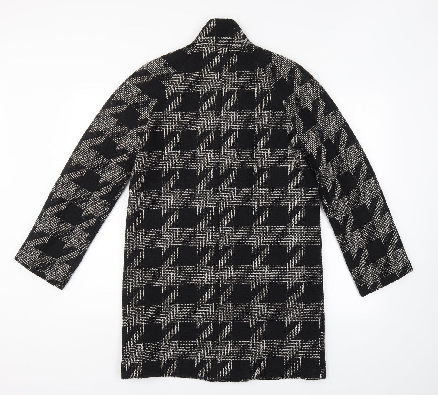 F&F Womens Black Geometric  Overcoat Coat Size 10