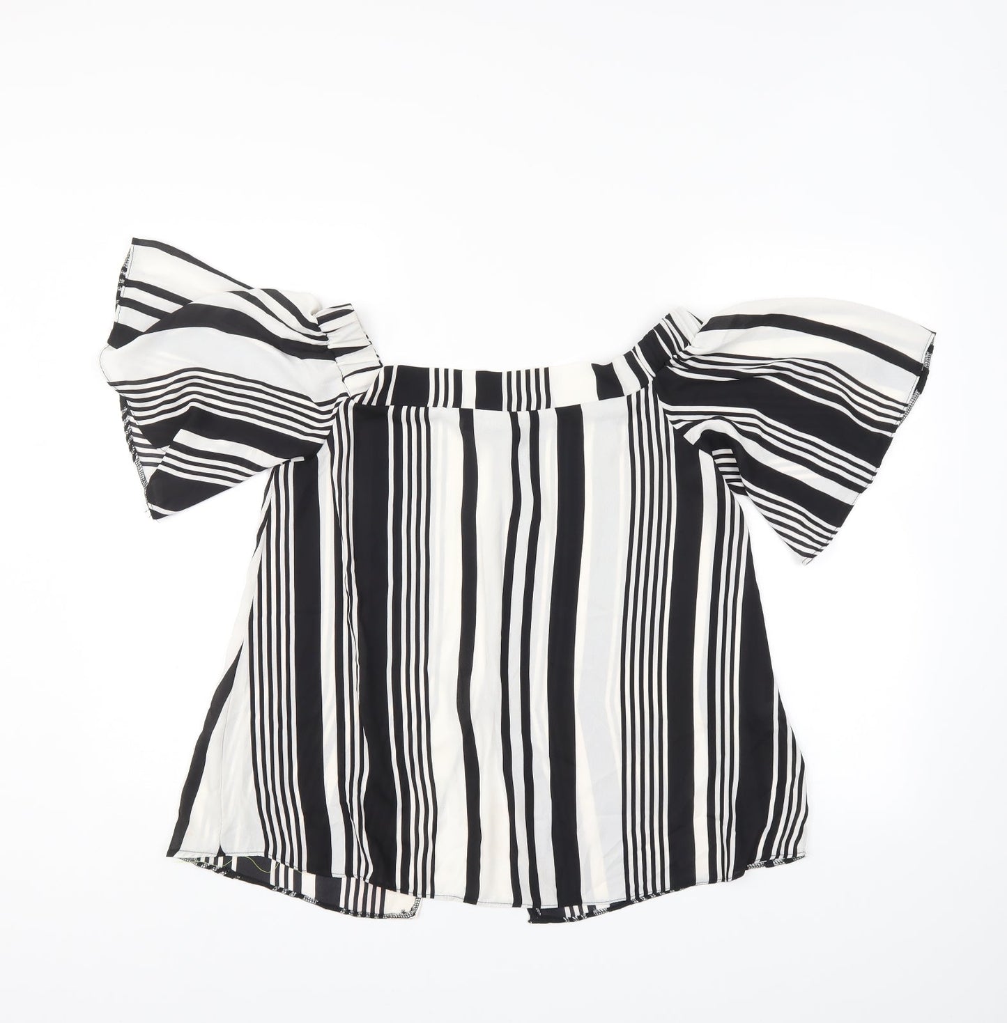 Prague Womens Multicoloured Striped  Basic Blouse Size M