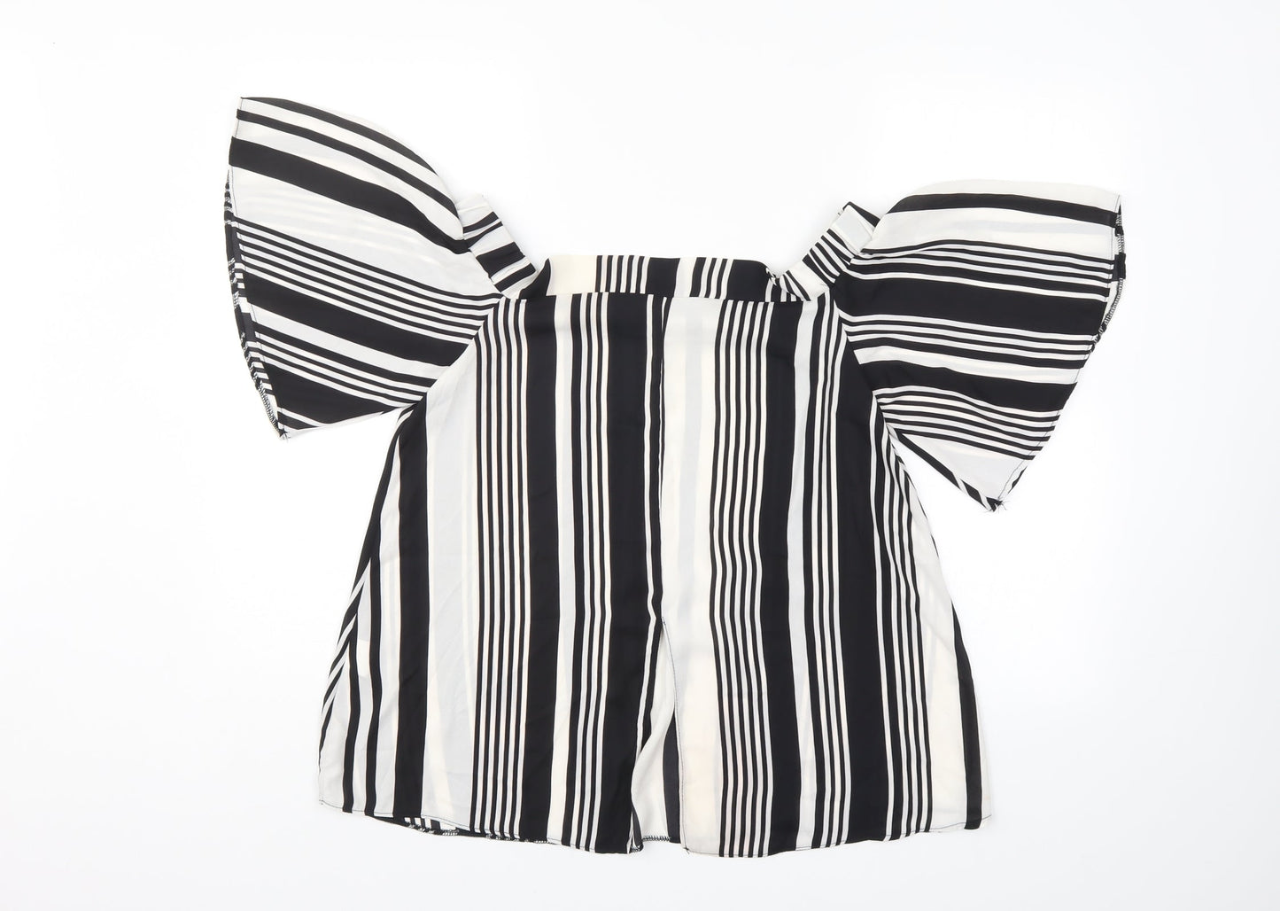 Prague Womens Multicoloured Striped  Basic Blouse Size M