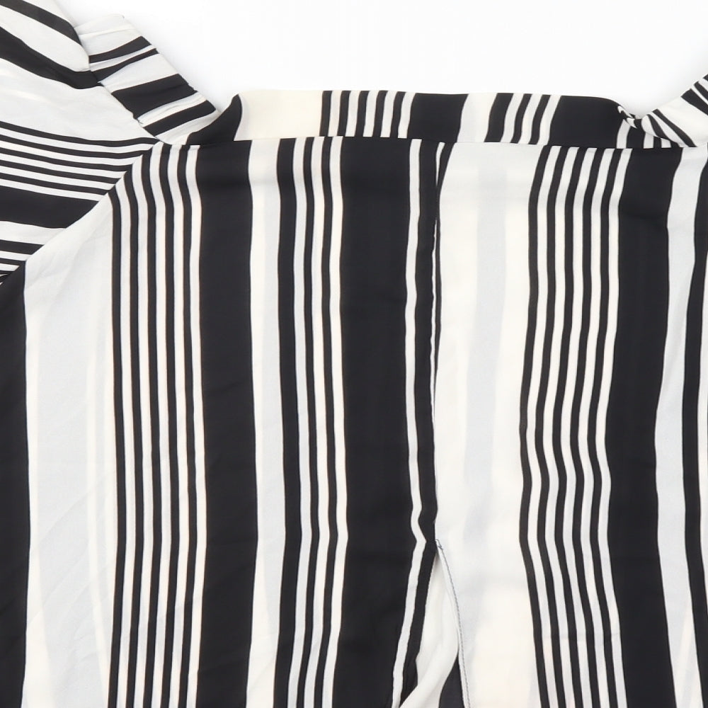 Prague Womens Multicoloured Striped  Basic Blouse Size M