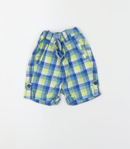 Mini Club Boys Multicoloured Check  Cropped Trousers Size 3-6 Months  - shorts