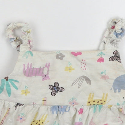 George Girls White   Basic Tank Size 2-3 Years  - Animals
