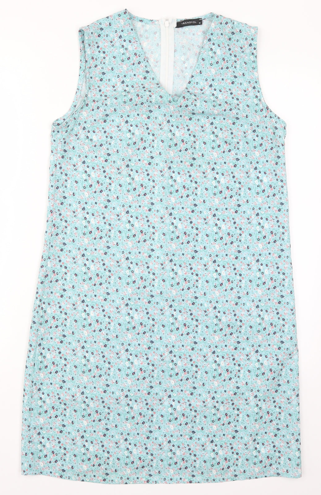 Trendyol Womens Blue Floral  Tank Dress  Size 10