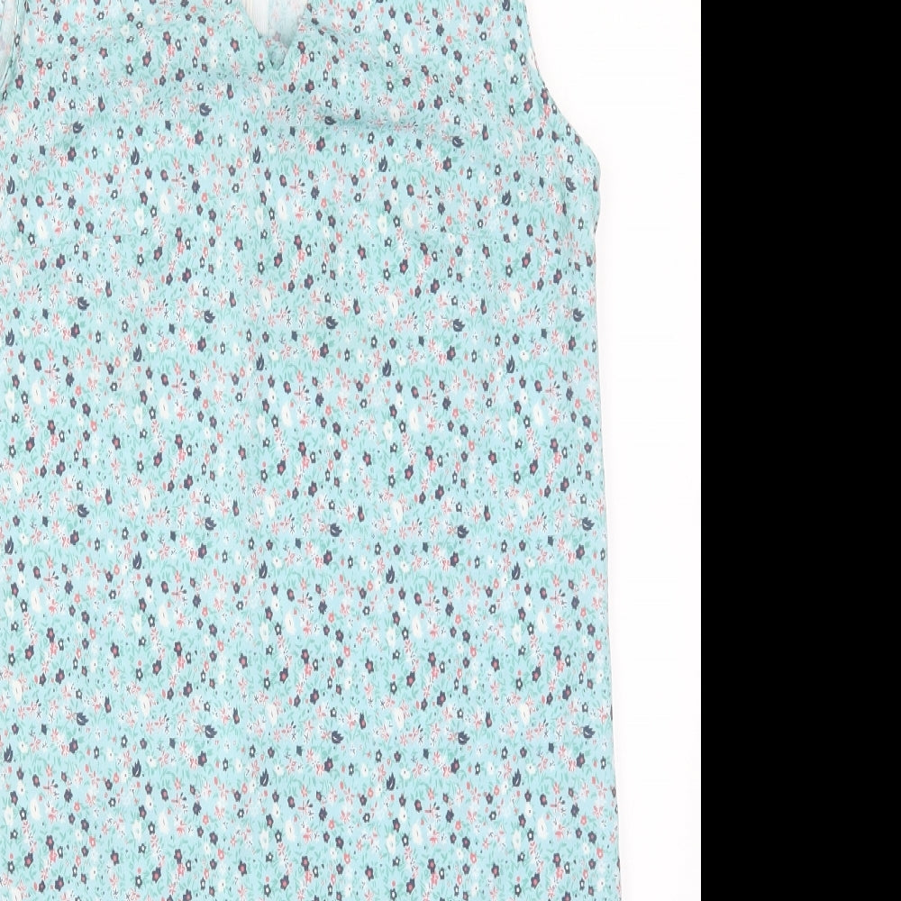Trendyol Womens Blue Floral  Tank Dress  Size 10