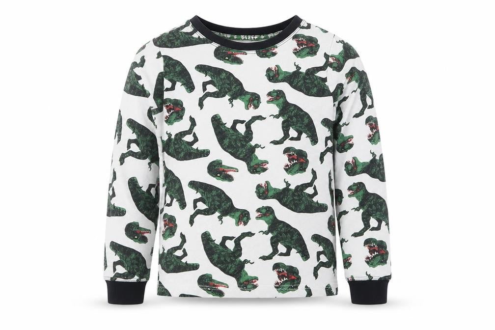 TU Boys Grey Solid   Pyjama Top Size 6-7 Years  - T-Rex
